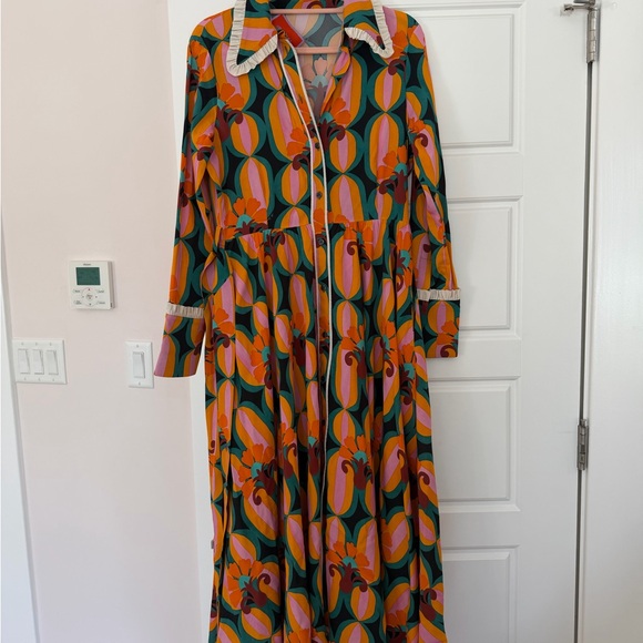 LA DOUBLEJ 
Belted Printed Maxi Shirt Dress - Picture 3 of 3
